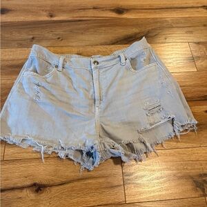 AERIE Distressed Daydream Denim Shorts